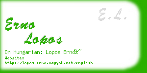 erno lopos business card